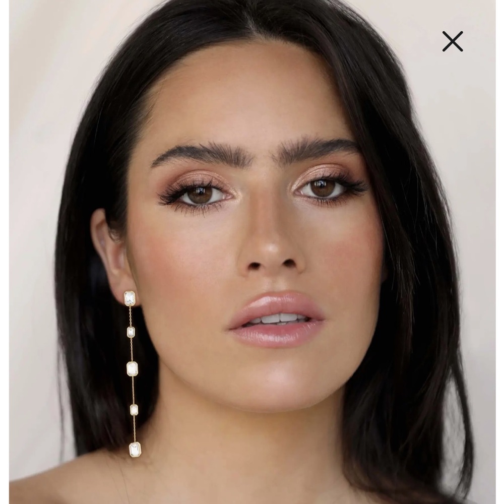 Ettika Crystal Drop Earrings Gold